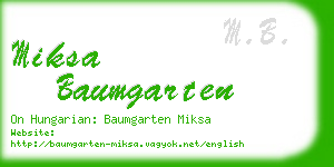 miksa baumgarten business card